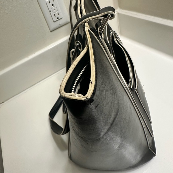 Vera Bradley Black Leather Tote Bag - Picture 10 of 13